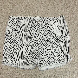 Workshop Republic Clothing Womens Black White Zebra Shorts Sz 14 NWT